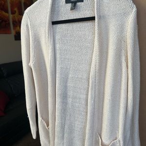 white knit cardigan